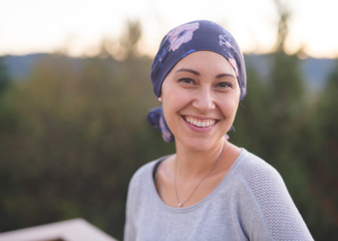 Beautiful Ethnic Woman with Cancer Smiles