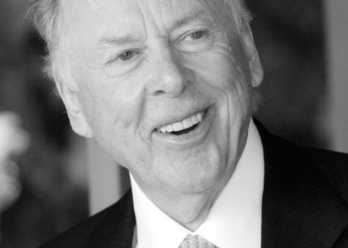 Black and white photo of T. Boone Pickens