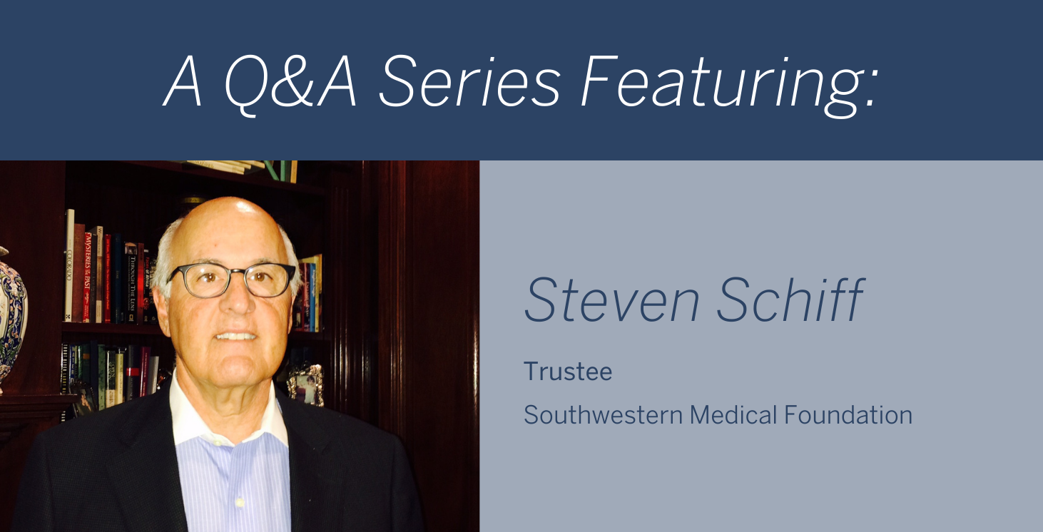 Q&A Series graphic feature a headshot of Steven Schiff