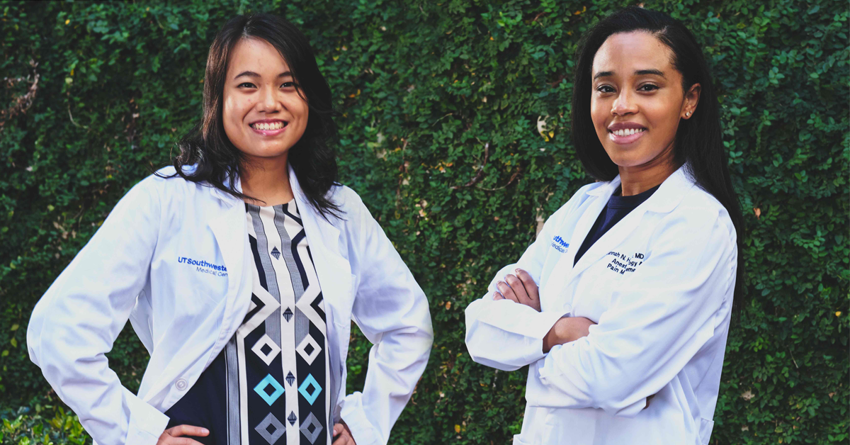 Two female med students