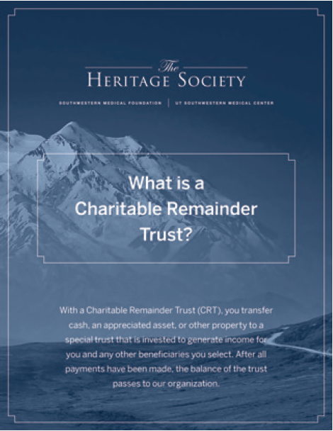 Booklet cover for 'What is a Charitable Remainder Trust' booklet as part of the Planning Matters Spring 2021 issue.