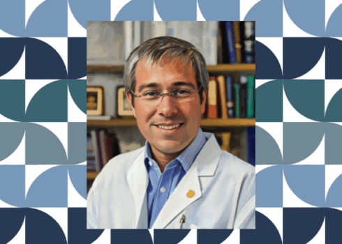 David Greenberg, M.D. headshot stylized by A.I. to look like a painting.