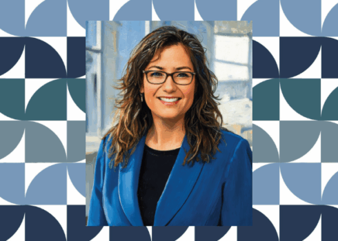 Robin Higashi headshot stylized using A.I. to look like a painting.