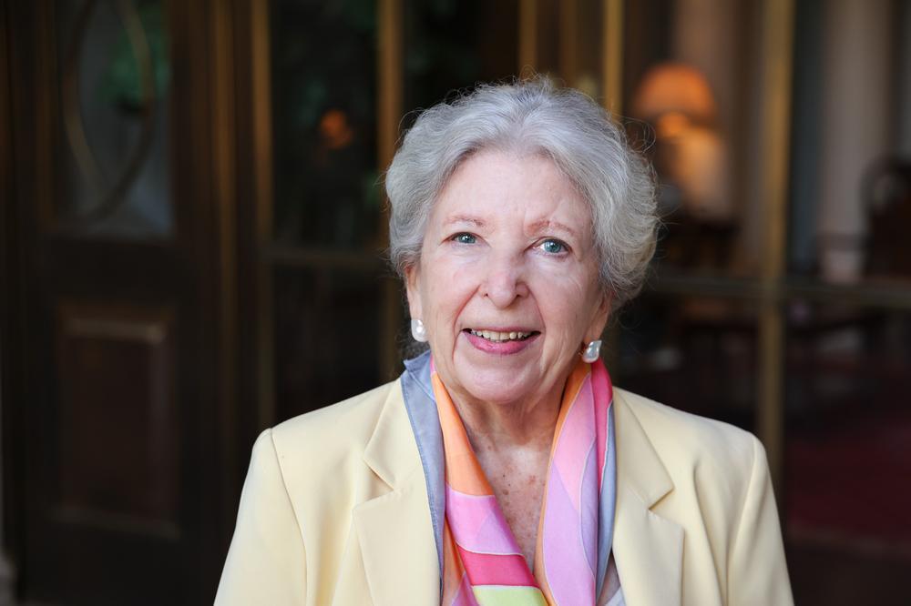 portrait of marion flores at the southwestern medical foundation offices.